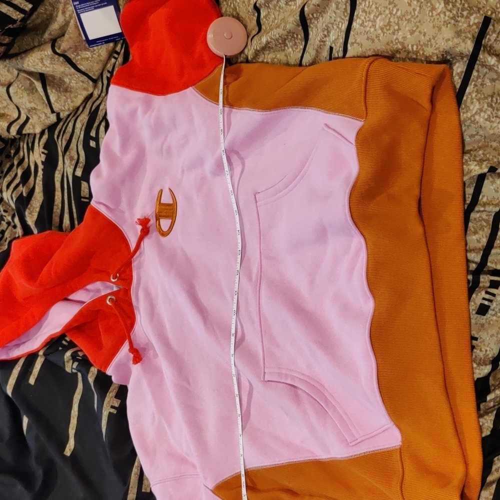 Champion Red and Pink Colorblock Hoodie and Joggers - Picture 5 of 6